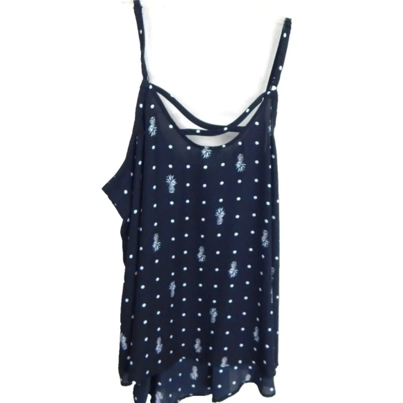 Torrid Black Pineapple Cross Back Tank - Picture 2 of 4